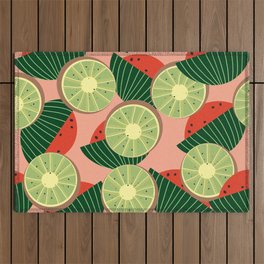 Watermelons and kiwis Outdoor Rug