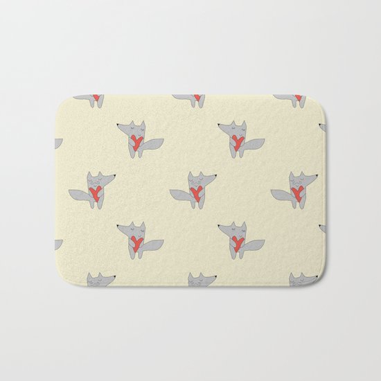 Fox in love Bath Mat