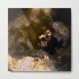 100 Starry Nebulas in Space Black and Gold 105 (Square) Metal Print | Nasa, Abstract, Galaxy, Universe, Solarsystem, Star, Space, Planet, Cloud, Astronomy 