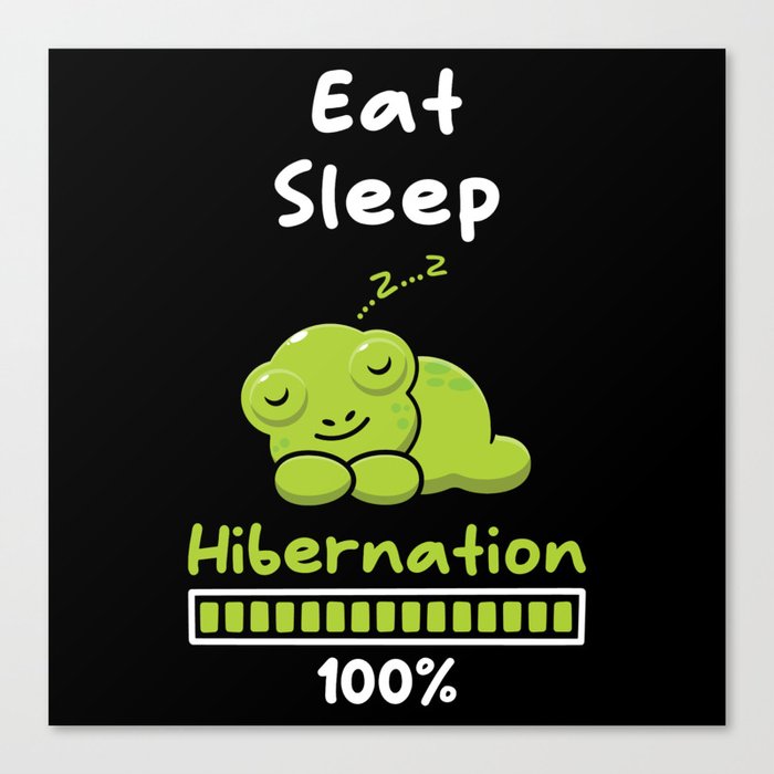 Eat Sleep Hibernation 100 Frog Canvas Print