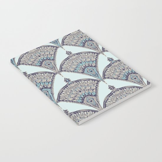 Deco Doodle in Aqua, Cream & Navy Blue Notebook