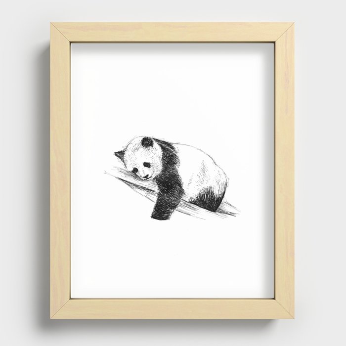 Sleepy Panda II Recessed Framed Print