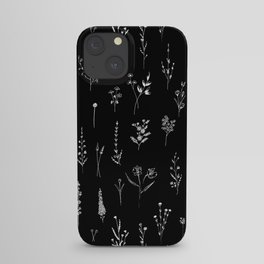 Black wildflowers iPhone Case