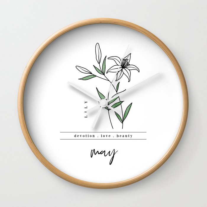 May Birth Flower | Lily Wall Clock