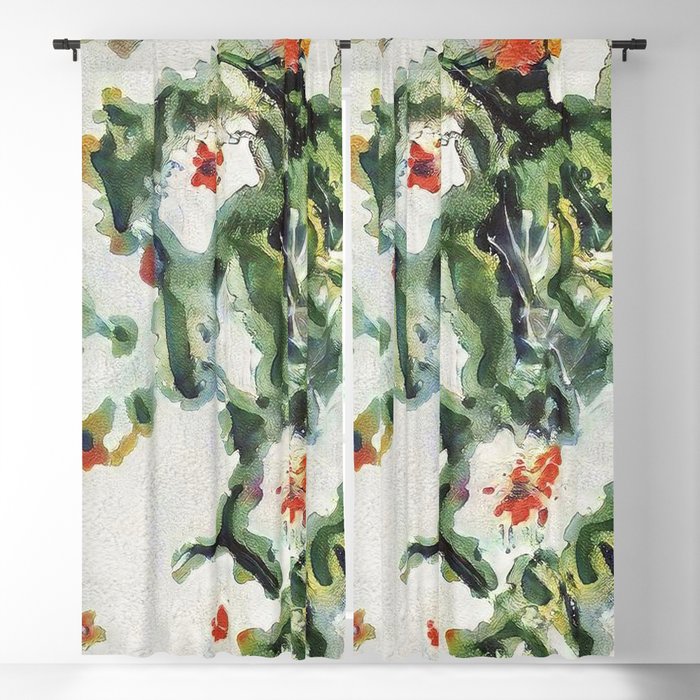 Algae and flowers  Blackout Curtain