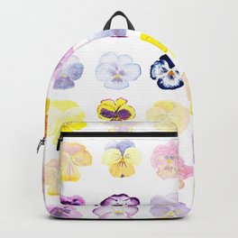 colorful pansies watercolor painting Backpack