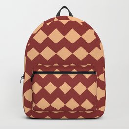 Maroon Peach Moroccan Tile Pattern Backpack