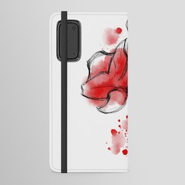Red Flower  Android Wallet Case