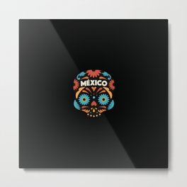 Mexican Skull I. by Akbaly Metal Print | Dayofthedead, Flowers, Halloween, Mexico, Abstract, Colorpalette, Autumn, Art, Graphicdesign, Colorfulart 