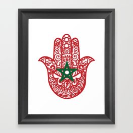 Hamsa Hand Moroccan Flag Framed Art Print