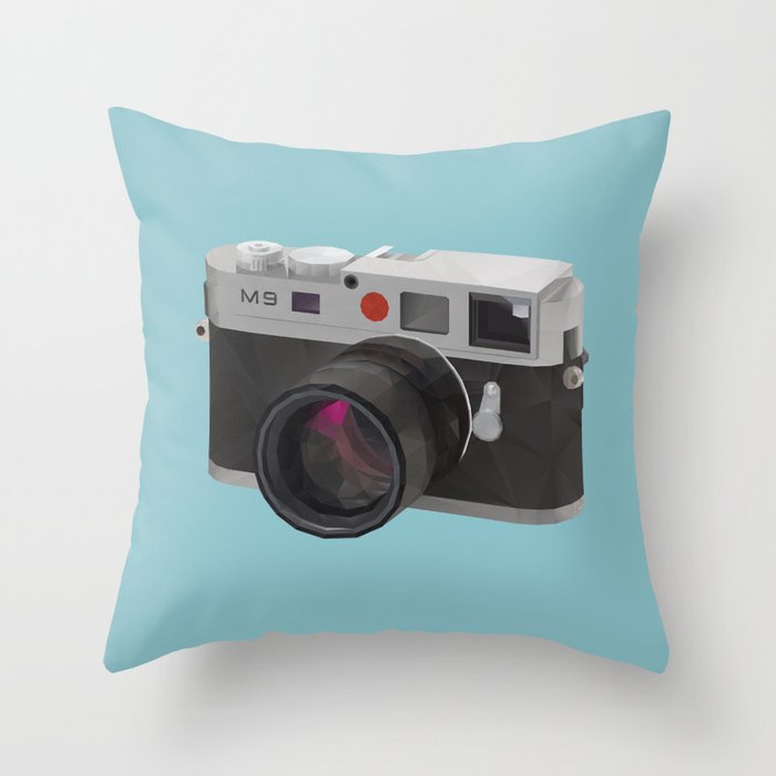 Leica M9 Camera polygon art Throw Pillow