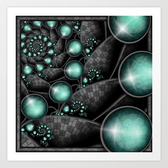 Turquoise Maze. Art Print