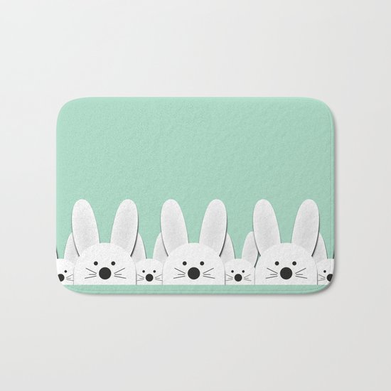 Spying Bunnies Bath Mat