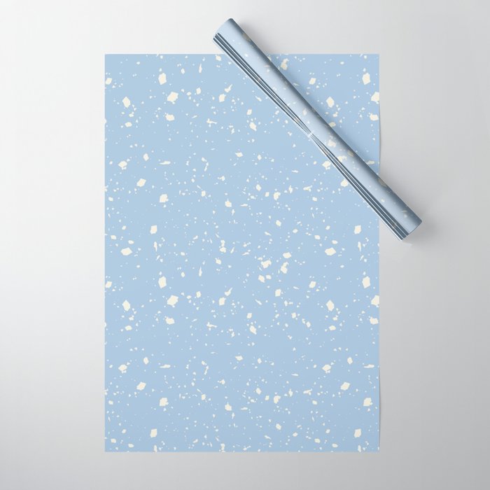 Pale Blue Terrazzo Seamless Pattern Wrapping Paper