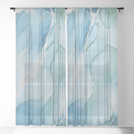 Abstract hand painted alcohol ink texture  Sheer Curtain