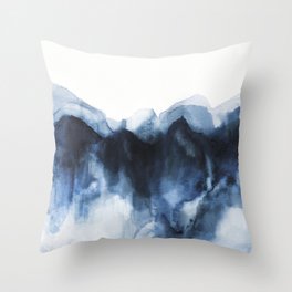 Abstract Indigo Mountains 2 Throw Pillow