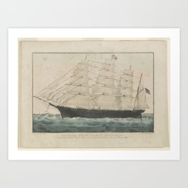 Clipper ship Great Republic, Vintage Print Art Print