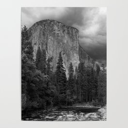 Yosemite National Park, El Capitan, Black and White Photography, Outdoors, Landscape, National Parks Poster