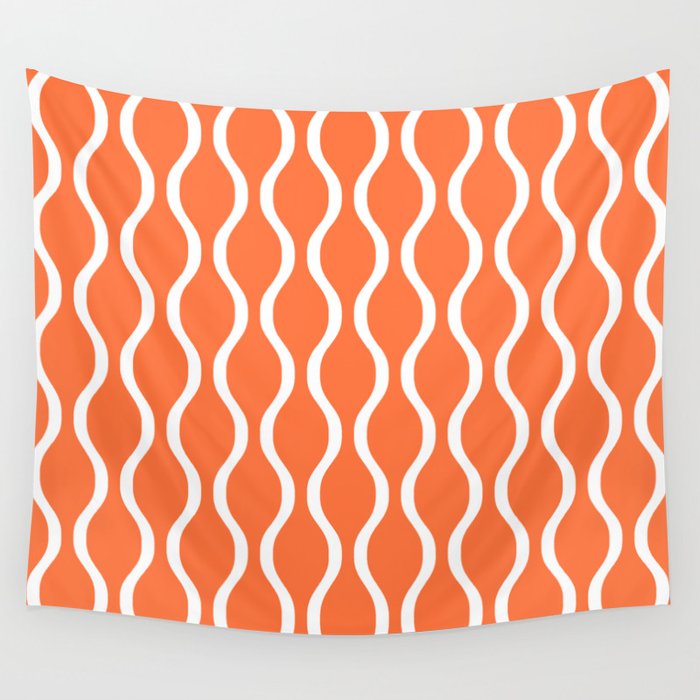 Classic Retro Ogee Pattern 841 Orange Wall Tapestry