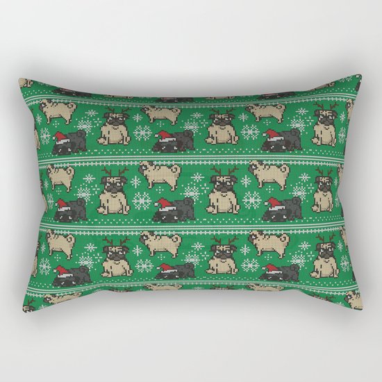 CHRISTMAS PUG Rectangular Pillow