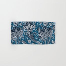 Blue & White Ornamental Paisley Hand & Bath Towel