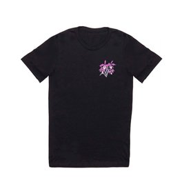 Stylized Cattleya sympodial purple orchid graphic art T Shirt