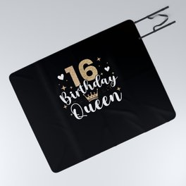 16th birthday queen 16 years sixteen Picnic Blanket