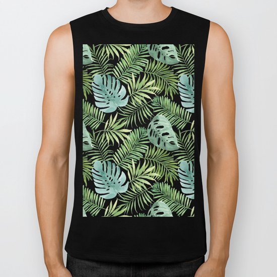 Tropical Branches Pattern 06 Biker Tank