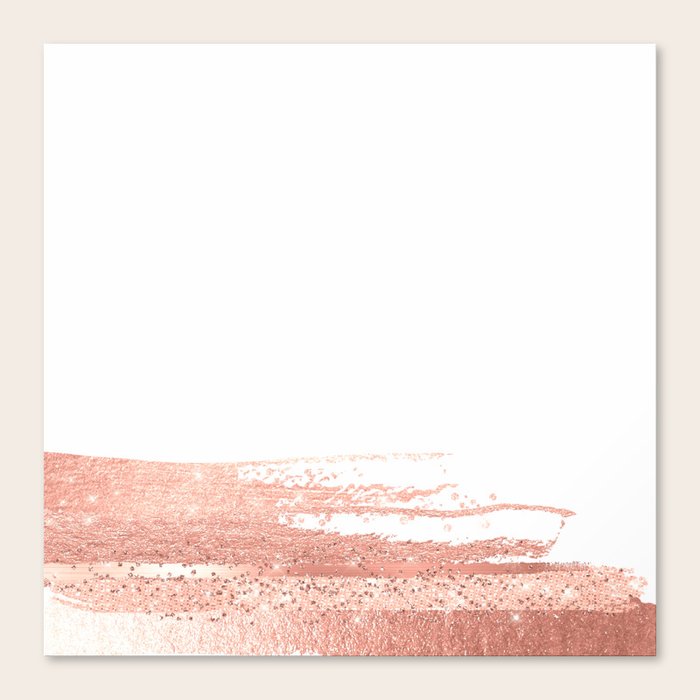 Rosegold brush strokes on white Canvas Print by betterhome ...