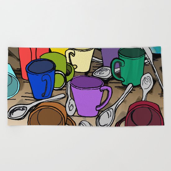 Cups and Spoons Beach Towel