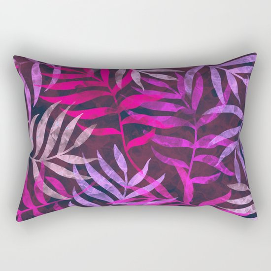 Watercolor Tropical Palm Leaves VI Rectangular Pillow