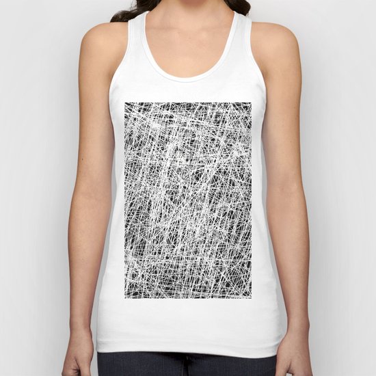 Web Of Confusion - Black and white, abstract painting Unisex Tank Top