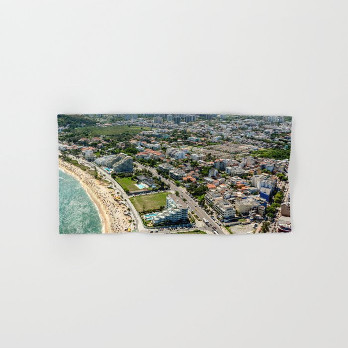 Brazil Photography - Crowded Beach By The City Hand & Bath Towel