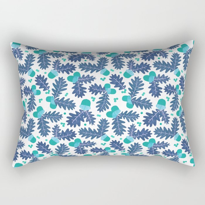 Acorns in Winter Blue Rectangular Pillow