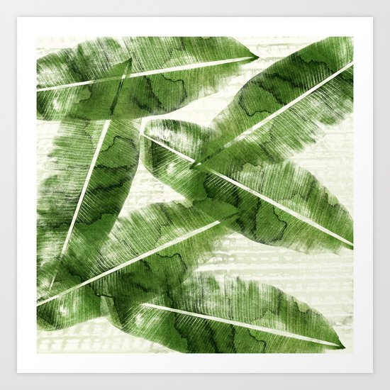 Bananas Leaves Art Print