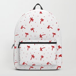 Red Doodle Palm Tree Pattern Backpack