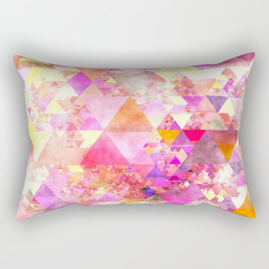 Abstract pink purple yellow -Colorful triangle pattern #Society6 Rectangular Pillow