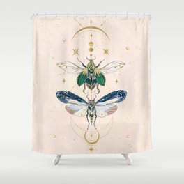 Moon insects Shower Curtain