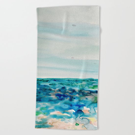 Miami Beach Watercolor #8 Beach Towel