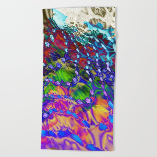 golden october autumn colors Beach Towel