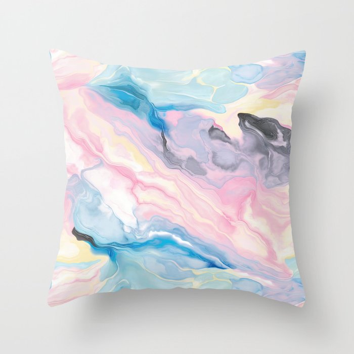 cute pastel marble patterns Throw Pillow