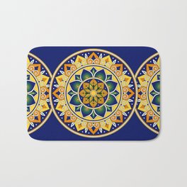 Italian Tile Pattern – Peacock motifs majolica from Deruta Bath Mat