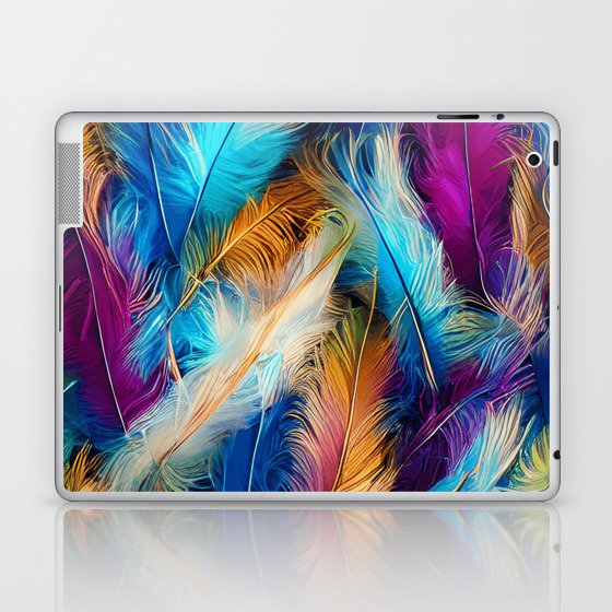 colorful Beautiful Feathers Polishing Laptop & iPad Skin