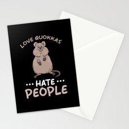 Quokka Love Hate People Stationery Card