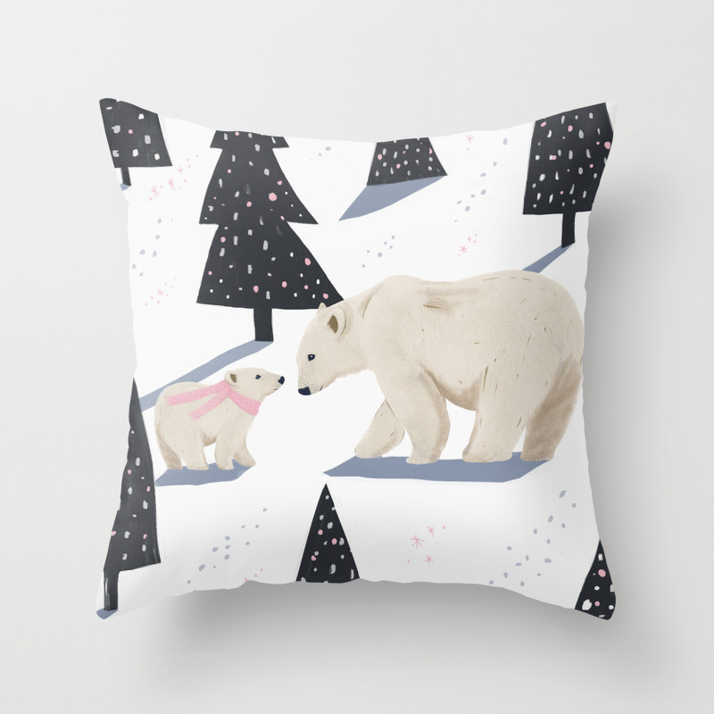 Polar Bear Christmas Throw Pillow By Lauragraves Society6