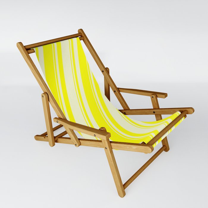 Yellow and Light Yellow Colored Lines/Stripes Pattern Sling Chair