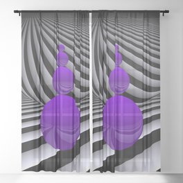 opart and violet spheres Sheer Curtain
