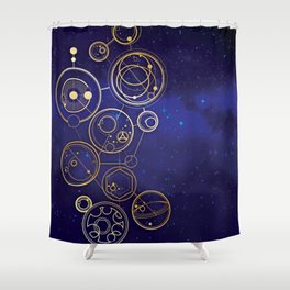 Gallifrey Gold Space Geometry Shower Curtain