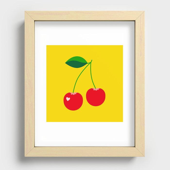 Retro Cherry Recessed Framed Print