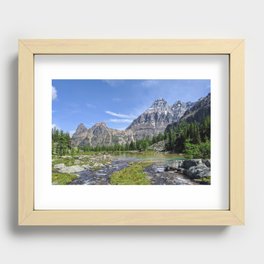 Lakeside peaks Recessed Framed Print